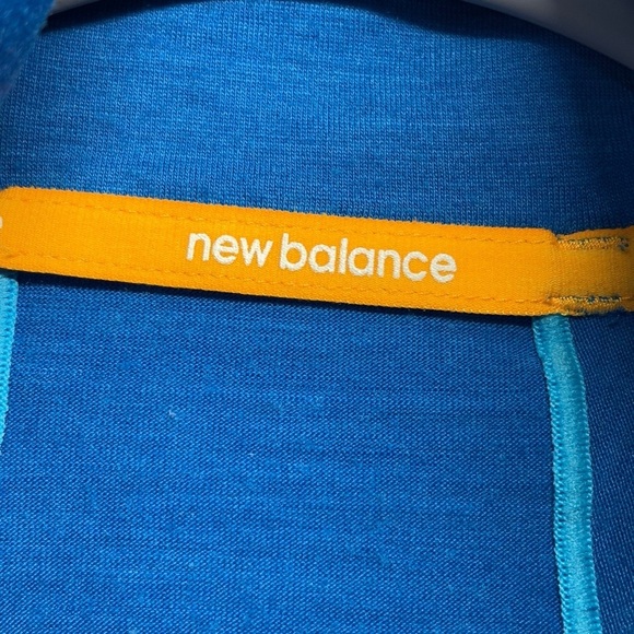 New Balance Sweater Blue 1/4 Zip Pocket Merino Wool Blend Pullover XS - Picture 5 of 9